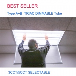 HOMESTAR Dimmable LED T8 Ballast Compatiable & Bypass Light T8 Tube (Type A+B) , Triac Dimming,Frosted or Clear,Single or Double Ended Connection, DLC5.1& ETL Listed